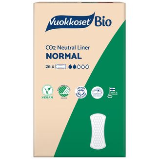 Vuokkoset, wkładki higieniczne z organicznej bawełny, 100% Bio, Normal, 26 sztuk - zdjęcie produktu