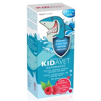 AvetPharma Kidavet Odporność, smak malinowy, 250 ml KRÓTKA DATA - zdjęcie produktu