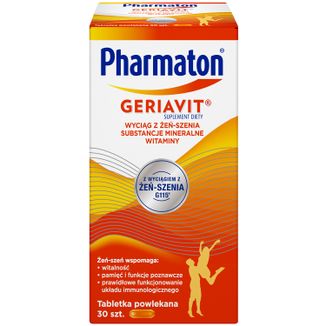 Pharmaton Geriavit, 30 tabletek powlekanych USZKODZONE OPAKOWANIE - zdjęcie produktu
