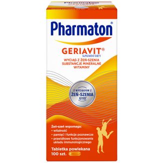 Pharmaton Geriavit, 100 tabletek powlekanych USZKODZONE OPAKOWANIE - zdjęcie produktu