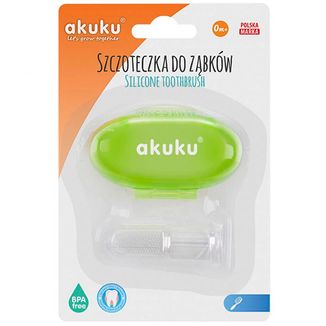 Akuku, silikonowa szczoteczka na palec, zielony, A0264, 1 sztuka - 2 Akuku, silikonowa szczoteczka na palec, zielony, A0264, 1 sztuka - 2 - zdjęcie produktu
