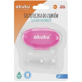 Akuku, silikonowa szczoteczka na palec, różowy, A0265, 1 sztuka - 2 Akuku, silikonowa szczoteczka na palec, różowy, A0265, 1 sztuka - 2 - zdjęcie produktu