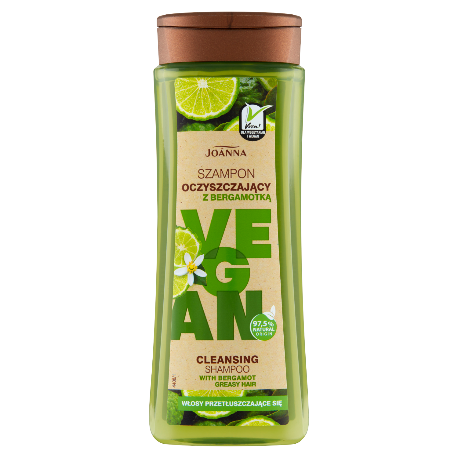 Nieznana Joanna Vegan, szampon oczyszczający z bergamotką, włosy przetłuszczające się, 300 ml