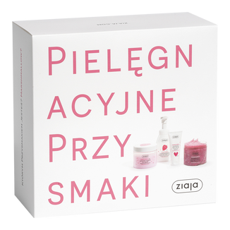 Zestaw Ziaja Marshmallow, peeling cukrowy, 300 ml + galaretka myjąca do kąpieli, 260 ml + krem do rąk, 50 ml + pianka myjąca do ciała i dłoni, 250 ml USZKODZONE OPAKOWANIE - zdjęcie produktu