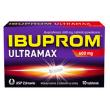 Ibuprom Ultramax 600 mg, 10 tabletek powlekanych - miniaturka zdjęcia produktu