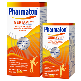 Pharmaton Geriavit, 100 tabletek powlekanych + 30 tabletek gratis USZKODZONE OPAKOWANIE - zdjęcie produktu