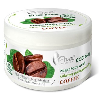 Ava Eco Body Peeling, cukrowy peeling do ciała z kawą, 250 g - zdjęcie produktu