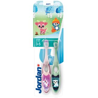 Jordan Step by Step, szczoteczka do zębów dla dzieci, 3-5 lat, Soft, 2 sztuki - zdjęcie produktu