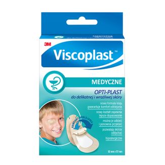 Viscoplast Opti-plast, plaster okulistyczny do korekcji wad wzroku, 80 mm x 57 mm, 5 sztuk - zdjęcie produktu