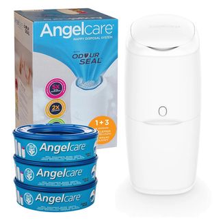 Angelcare, pojemnik na pieluchy Classic, biały, 1 sztuka + wkład, 3 sztuki USZKODZONE OPAKOWANIE - zdjęcie produktu