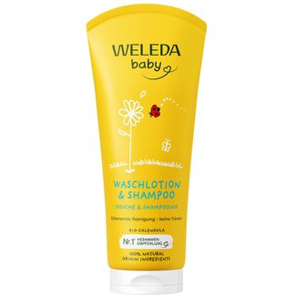 Weleda Calendula, szampon i płyn do mycia ciała dla niemowląt, z nagietkiem lekarskim, 200 ml - zdjęcie produktu