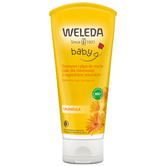 Weleda Calendula, szampon i płyn do mycia ciała, skóra delikatna, 200 ml - zdjęcie produktu