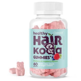 OstroVit Healthy Hair Koala Gummies, smak jagodowo-malinowy, 60 sztuk - zdjęcie produktu