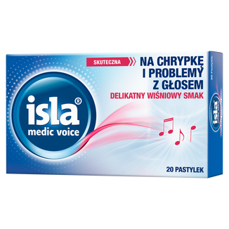 Isla Medic Voice, smak wiśniowy, 20 pastylek do ssania Isla Medic Voice, smak wiśniowy, 20 pastylek do ssania - zdjęcie produktu
