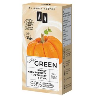 AA Go Green, kojący krem pod oczy i do twarzy, z dynią, 50 ml AA Go Green, kojący krem pod oczy i do twarzy, z dynią, 50 ml - zdjęcie produktu
