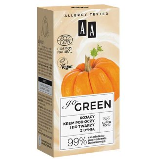 AA Go Green, kojący krem pod oczy i do twarzy, z dynią, 50 ml - 2 AA Go Green, kojący krem pod oczy i do twarzy, z dynią, 50 ml - 2 - zdjęcie produktu
