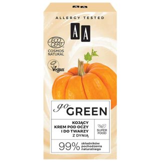 AA Go Green, kojący krem pod oczy i do twarzy, z dynią, 50 ml - 3 AA Go Green, kojący krem pod oczy i do twarzy, z dynią, 50 ml - 3 - zdjęcie produktu