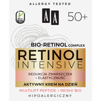 AA Retinol Intensive 50+, aktywny krem na dzień, redukcja zmarszczek + elastyczność, 50 ml - zdjęcie produktu
