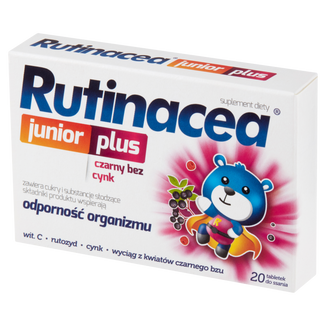 Rutinacea Junior Plus, smak owocowy, 20 tabletek do ssania KRÓTKA DATA - zdjęcie produktu