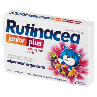 Rutinacea Junior Plus, smak owocowy, 20 tabletek do ssania - zdjęcie produktu