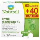 Naturell Cynk Organiczny + C, 60 tabletek + 40 tabletek gratis - miniaturka zdjęcia produktu
