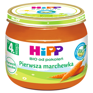 HiPP Warzywa Bio, pierwsza marchewka, po 4 miesiącu, 80 g - zdjęcie produktu