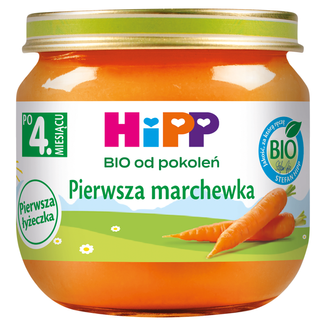 HiPP Warzywa Bio, pierwsza marchewka, po 4 miesiącu, 80 g - zdjęcie produktu