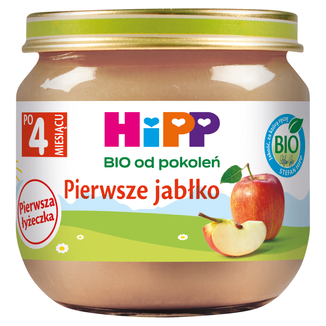 HiPP Owoce Bio Pierwsze jabłka, po 4 miesiącu, 80 g USZKODZONE OPAKOWANIE - zdjęcie produktu