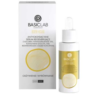 BasicLab Esteticus, antyoksydacyjne serum regenerujące z witaminą C 10%, odżywienie i wyrównanie, 30 ml - zdjęcie produktu