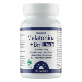 Dr. Jacob's Melatonina + B12 Kompleks Forte, 90 tabletek - zdjęcie produktu