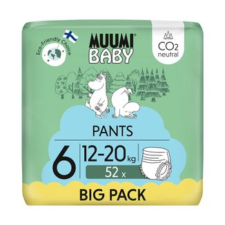 Muumi Baby, pieluchomajtki, rozmiar 6, 12-20 kg, 52 sztuki - zdjęcie produktu