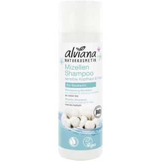 Alviana, ekologiczny szampon micelarny do włosów, z bawełną BIO, 200 ml  - zdjęcie produktu