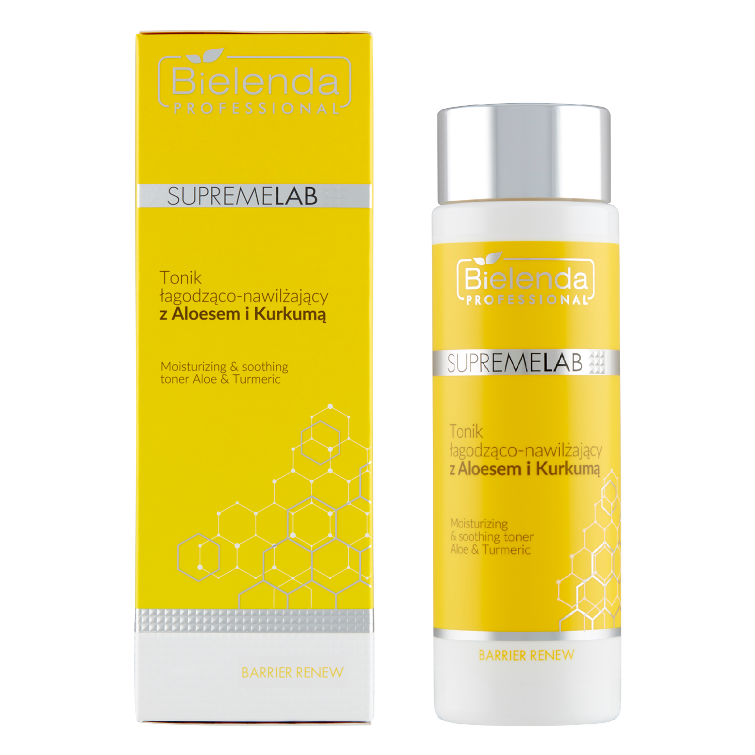 Nieznana Bielenda Professional SupremeLAB Barrier Renew, tonik łagodząco-nawilżający do twarzy, z aloesem i kurkumą, 200 ml