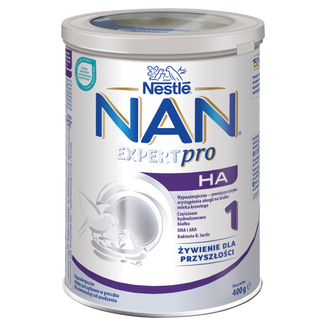 Nestle NAN Expertpro HA 1, hypoalergiczne mleko początkowe dla niemowląt od urodzenia, 400 g USZKODZONE OPAKOWANIE - zdjęcie produktu