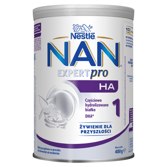 Nestle NAN Expertpro HA 1, hypoalergiczne mleko początkowe dla niemowląt od urodzenia, 400 g - zdjęcie produktu