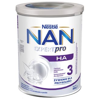 Nestle NAN Expertpro HA 3, mleko modyfikowane dla dzieci po 1 roku, 800 g USZKODZONE OPAKOWANIE Nestle NAN Expertpro HA 3, mleko modyfikowane dla dzieci po 1 roku, 800 g USZKODZONE OPAKOWANIE - zdjęcie produktu