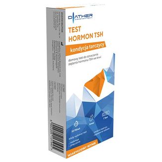 Diather Test Hormon TSH, domowy test do oznaczania poziomu hormonu TSH we krwi, kondycja tarczycy, 1 sztuk USZKODZONE OPAKOWANIE Diather Test Hormon TSH, domowy test do oznaczania poziomu hormonu TSH we krwi, kondycja tarczycy, 1 sztuk USZKODZONE OPAKOWANIE - zdjęcie produktu