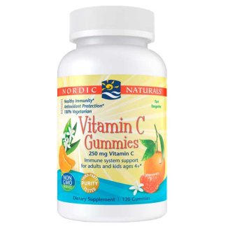 Nordic Naturals Vitamin C Gummies, żelki dla dzieci od 4 roku, smak mandarynki, 120 sztuk - zdjęcie produktu