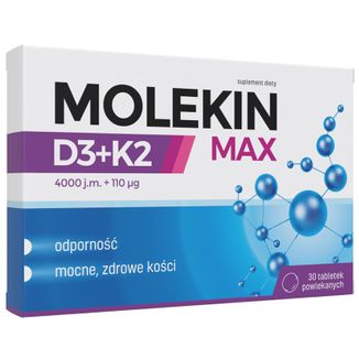 Molekin D3 + K2 Max, 30 tabletek powlekanych - zdjęcie produktu