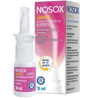 Nosox Junior 0,025%, aerozol do nosa, 10 ml - zdjęcie produktu
