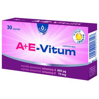 Oleofarm A+E-Vitum, witamina A + E, 30 kapsułek USZKODZONE OPAKOWANIE - zdjęcie produktu