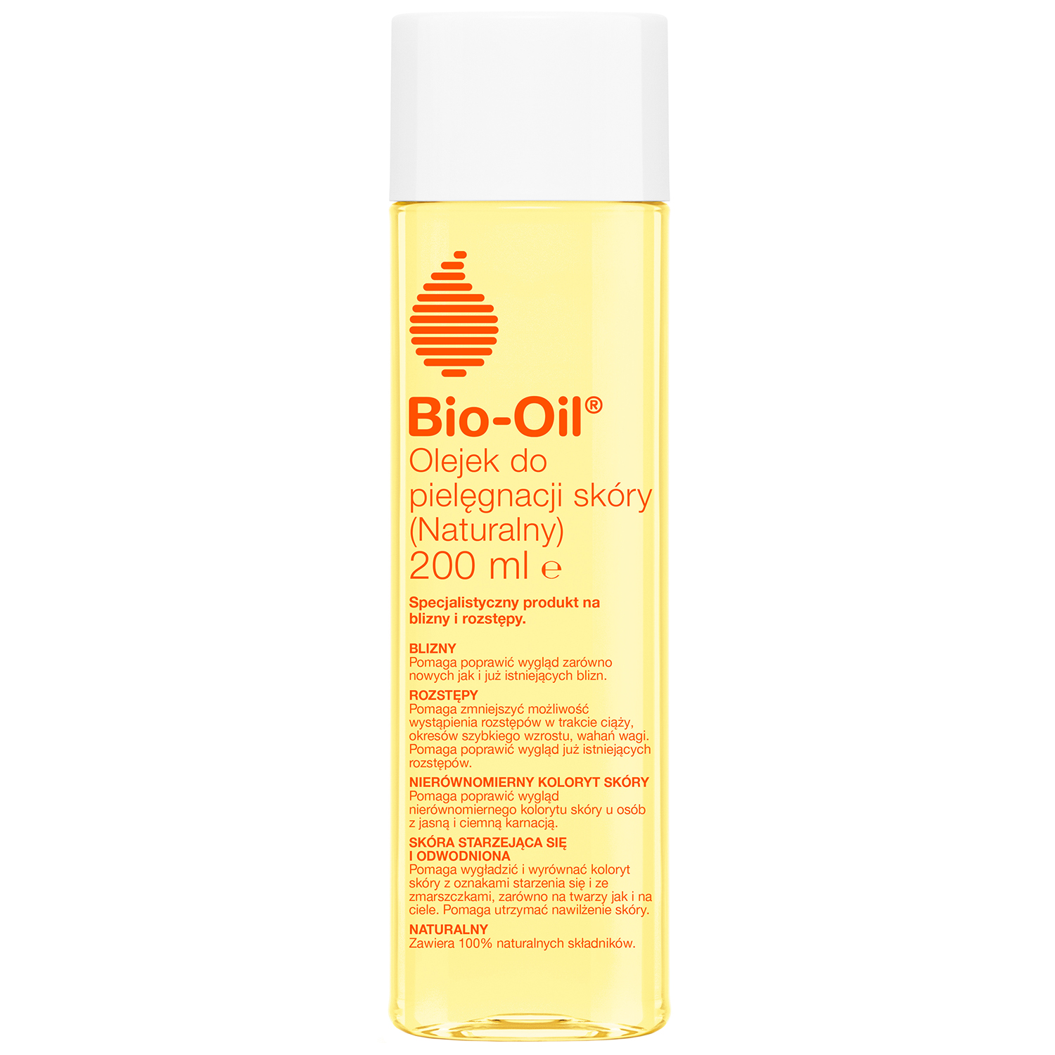 Bio Oil Bio-Oil, naturalny olejek do pielęgnacji skóry, na blizny i rozstępy, 200 ml — Składniki i ocena