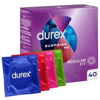 Durex Surprise Me, zestaw prezerwatyw, 40 sztuk - zdjęcie produktu