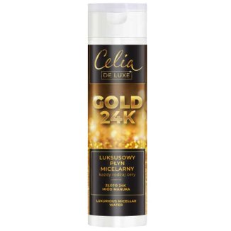 Celia De Luxe Gold 24K, luksusowy płyn micelarny, złoto, miód manuka, 200 ml - zdjęcie produktu