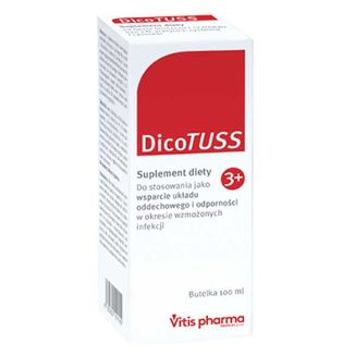DicoTuss, syrop na kaszel, powyżej 3 lat, 100 ml USZKODZONE OPAKOWANIE - zdjęcie produktu