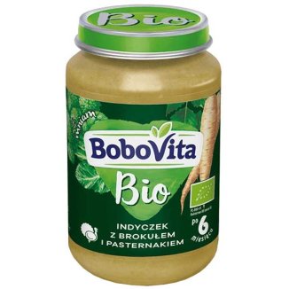 BoboVita, Obiadek Bio, indyczek z brokułem i pasternakiem, po 6 miesiącu, 190 g  - zdjęcie produktu
