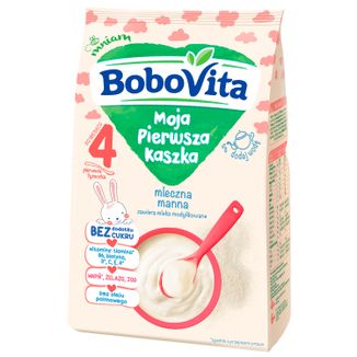 BoboVita Moja Pierwsza Kaszka mleczna manna, bez dodatku cukru, po 4 miesiącu, 230 g - zdjęcie produktu