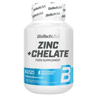 BioTechUSA Zinc + Chelate, 60 tabletek - zdjęcie produktu