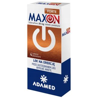 Maxon Forte 50 mg, 4 tabletki powlekane Maxon Forte 50 mg, 4 tabletki powlekane - zdjęcie produktu