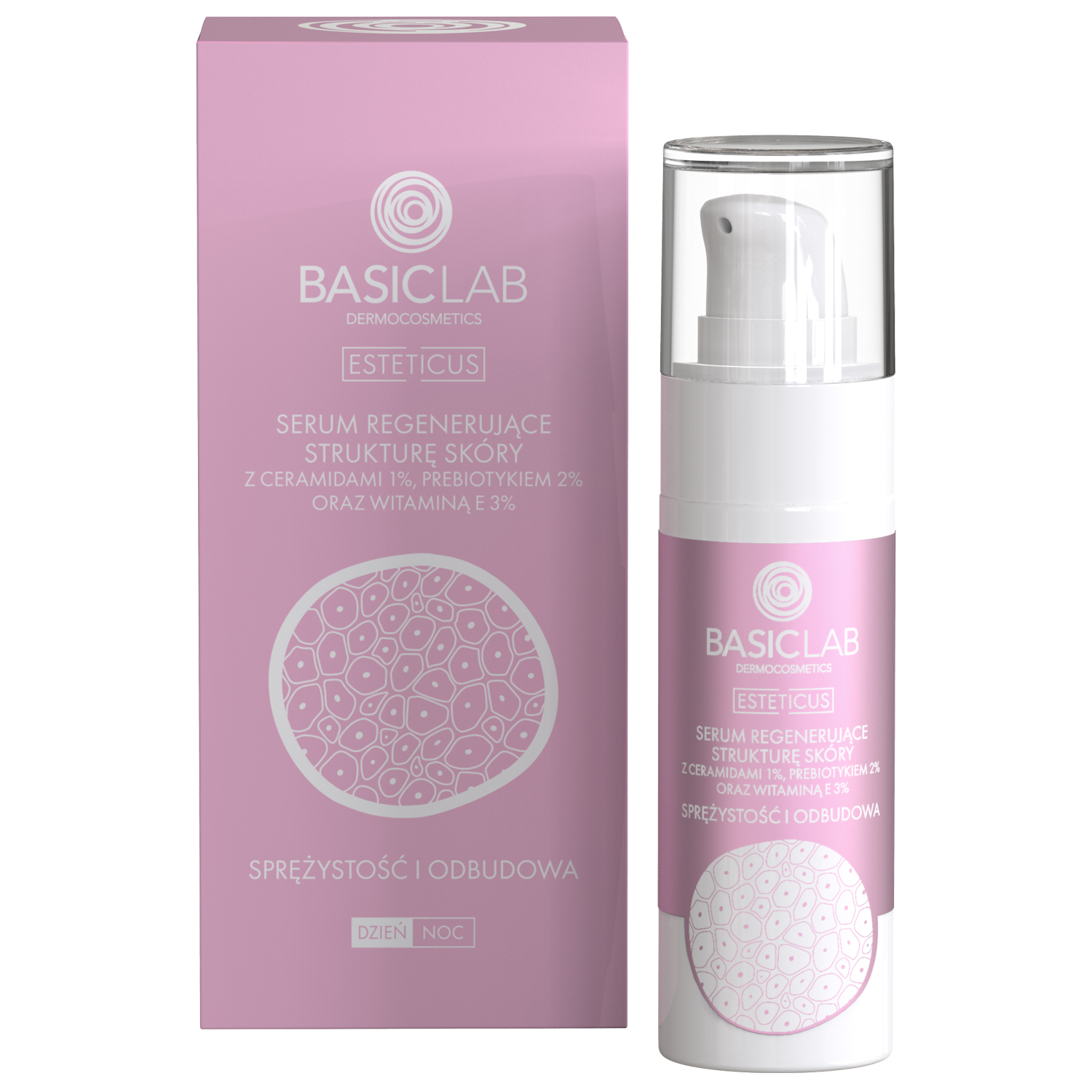 Basiclab BasicLab Esteticus, serum regenerujące strukturę skóry z ceramidami 1%, sprężystość i odbudowa, 30 ml